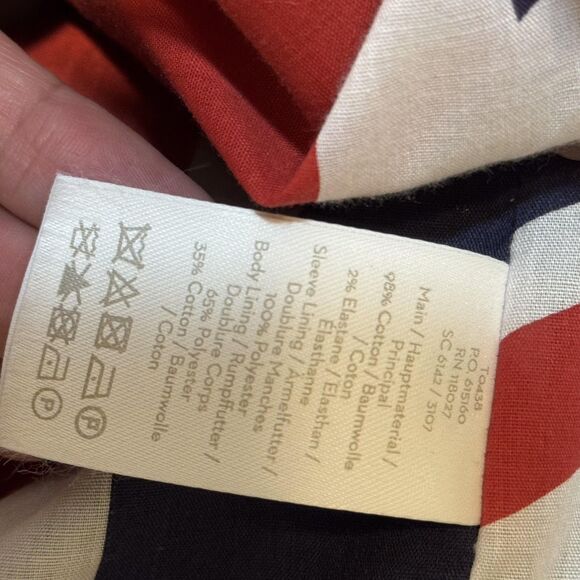 Boden markham Trench Coat Navy Corduroy Double Breasted Belted Long Jacket SZ 6 - Picture 14 of 14